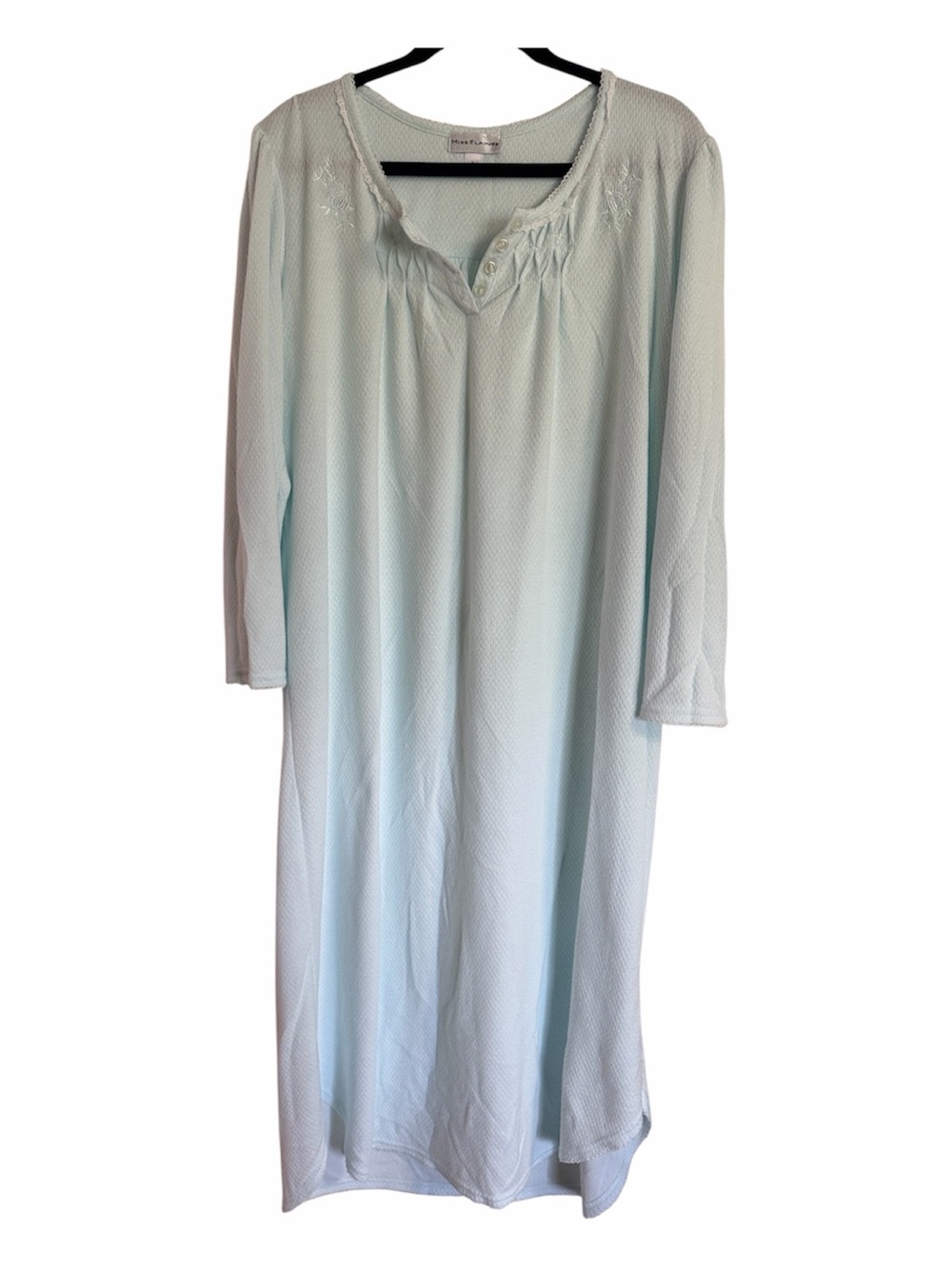 Miss Elaine Pale Mint Long Sleeve Nightgown
